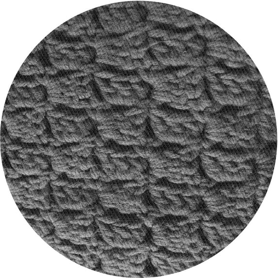 Ahgly Company Indoor Round Patterned Gray Area Rugs, 5' Round