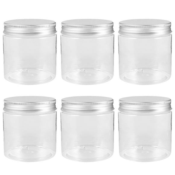 RomaMX Frascos de plástico para conservas con tapas, contenedores de almacenamiento para el hogar, 6 uds., 250ml