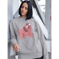thumbnail image 2 of Pug Heart Eyes Sweatshirt Women -Smartprints Designs, Female x-Large, 2 of 4