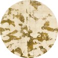 thumbnail image 1 of Ahgly Company Machine Washable Indoor Round Abstract Gold Area Rugs, 3' Round, 1 of 7