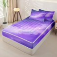 thumbnail image 2 of jejeloiu Purple Galaxy Star Zipper Full Size Comforter Sets with Fitted Sheet and 2 Pillowcases Kids,Magical Night Sky Pattern Zipper Bedding Set For Girls,Reversible,4 Pieces, 2 of 7