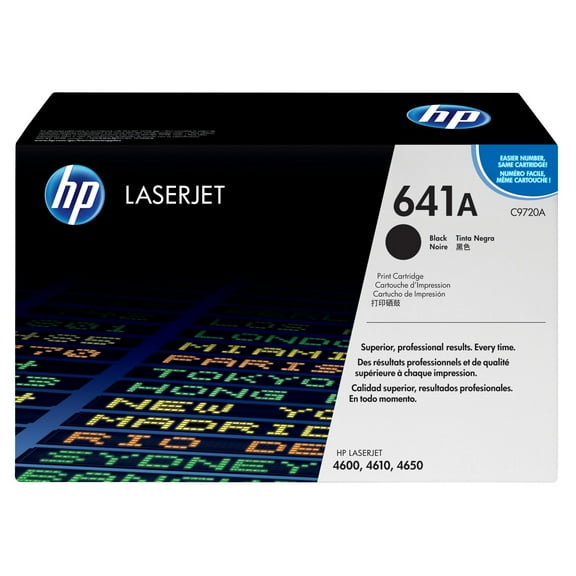 HP 641A Black Original LaserJet Toner Cartridge, ~9,000 pages, C9720A