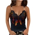 thumbnail image 1 of CHUANK Ichuanyi Blouse à Imprimé Sans Manches à Col en V pour Femmes, Décontractée, Ample, à Fermeture Éclair, 1 of 5