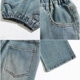 thumbnail image 4 of CAUYDY Teen Girls Elastic Waist Jeans Washed Denim Wide Leg Baggy Heart Print Pants for Girls Back to School Wear Sizes 13-14 Years, 4 of 9