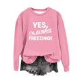 thumbnail image 2 of Xdegoge Long Sleeve Sweatshirts for Women Loose Fit Oversized Sweatshirt Casual Crewneck Long Sleeve Long Sleeve Shirts Crewneck Loose Fit Curve Hem Pullover Tops Ropa De Dama Pink M, 2 of 3
