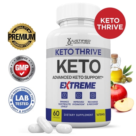 Keto Thrive ACV Extreme Pills 1675mg Alternative to Gummies Dietary Supplement 60 Capsules