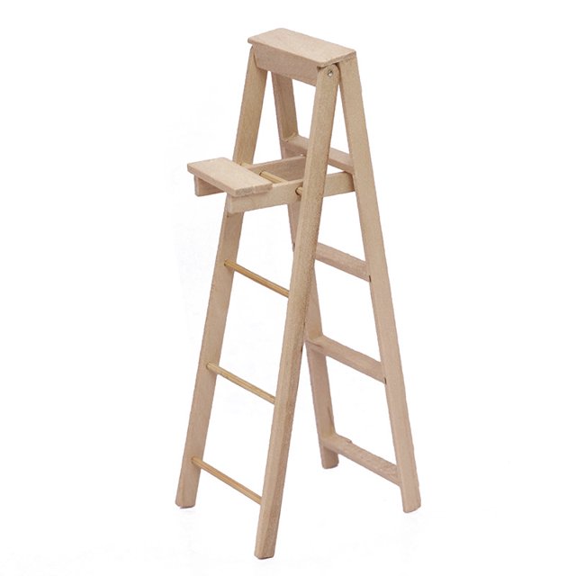 Escalera de madera en miniatura para casa de muñecas a escala 1:12 para casa de muñecas