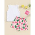 thumbnail image 4 of Suealasg Toddler Girls Shorts Set Outfits Sleeveless Crew Neck Letters Print Tank Top and Flower Watermelon Shorts Kids Girls Summer Clothes Set 1T-5T, 4 of 9