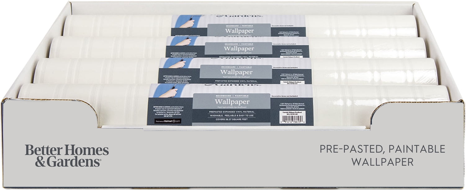 Better Homes and Gardens Grasscloth Pre-Pasted Paintable Wallpaper in PDQ Tray
