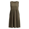 thumbnail image 5 of NTACZA Sleeveless Womens Dresses Midi Shift Crew Neck for Party Empire Waist With Pockets Casual Dresses, 5 of 9