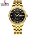 thumbnail image 2 of CHENXI Luxury Rhinestone Golden Stainless Steel Watch Men Business Quartz Clock Waterproof Wrist Watches Relogio Masculino, 2 of 7