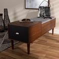 thumbnail image 2 of White Label Maat Entryway Storage Bench with Cushion and Drawer, Oak/Espresso, 2 of 20