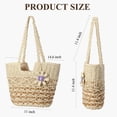 thumbnail image 3 of Bolsa de Playa Grande Trifabricy de Paja Tejida para Mujer Beige, 3 of 7