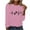 Pink, variant on ibuvkizy Valentine's Day Sweatshirt for Women Printed Round Neck Pullover Long Sleeved Casual Womens Sweatshirts Red,S