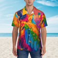 thumbnail image 2 of Fotbe Colorful Parrot Jungle Dream A Camisa Hawaiana para Hombre Unisex – Camisa Casual de Verano con Botones de Manga Corta de Algodón y Lino,X-Large, 2 of 7