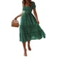 thumbnail image 2 of YUBNLVAE Vestido midi de manga corta de verano con estampado floral bohemio para mujer, 2 of 5