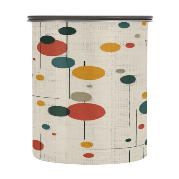 500ml Stainless Steel Food Storage Containers Colorful Dots and Lines Airtight Kitchen Canisters with Vacuum Lid for Coffee Tea Flour Sugar Grains
