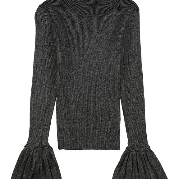 Lucy Paris Womens Mallary Knit Sweater, Metallic, Medium