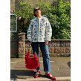 thumbnail image 5 of Chaqueta de algodón con estampado Floral para mujer, abrigos ajustados de un solo pecho con cordones y cinturón, moda de invierno, 2024, 5 of 5