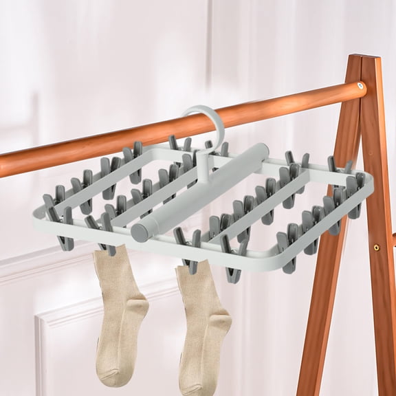 pstuiky Perchero para colgar ropa perchero para ropa perchero para ropa perchero con puntos de suspensión plegables 24 pinzas para calcetines ropa interior ropa interior