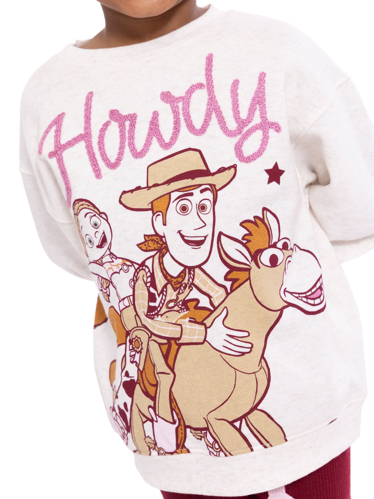 Toy Story Toddler Girls Long Sleeve Graphic Print Sweatshirt and Matching Flare Leggings Set, 2-Piece, Sizes 12M-5T