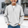 thumbnail image 2 of Coerni Boys Long Sleeve Quarter-zip Pullover Jacket Stripe Sporty Sweatshirt Outdoor Basketball Fall Clothes Youth Kids, 2 of 6