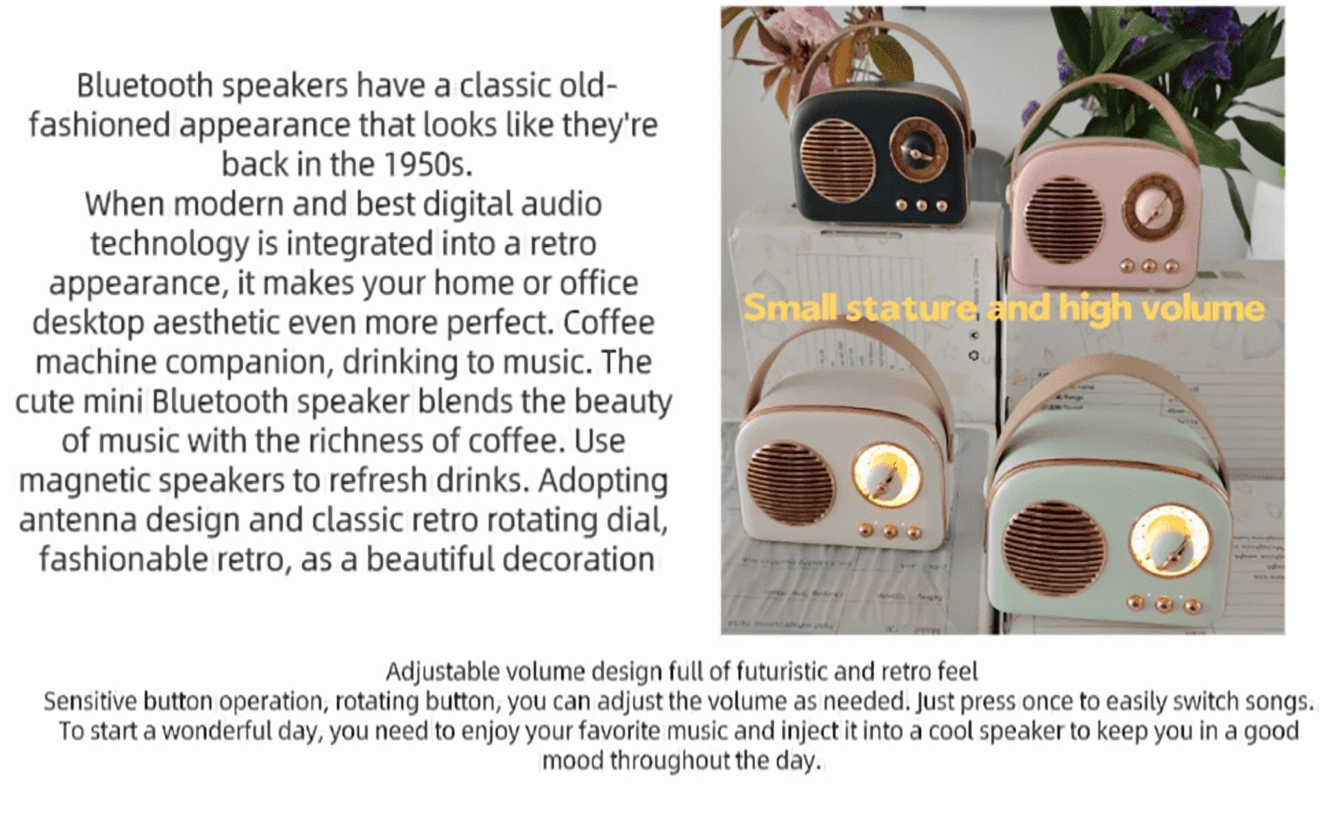 Retro T20 Bluetooth Speaker: TWS Stereo, 8H Battery, FM Radio, 5W HD Sound & Multi-Color – Vintage Style for Home/Outdoor