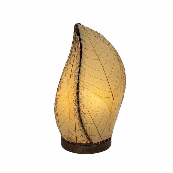 Eangee Home Design Leaflet Table Lamp, Shade Made Of Cocoa Leaves, 5x7x14 Inches