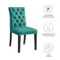 thumbnail image 3 of Side Dining Chair, Set of 2, Teal Blue, Velvet, Modern Contemporary, Kitchen Room Cafe Bistro Restaurant Hospitality, 3 of 9