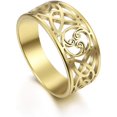 thumbnail image 1 of GFDYREE Triskele Trinity Celtic Knot Rings Stainless Steel Band for Women, 1 of 7