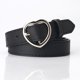 thumbnail image 1 of Xiao Hua Cinturón de piel sintética para mujer, ideal para vestidos y vaqueros, con botones de corazón (negro), 1 of 5