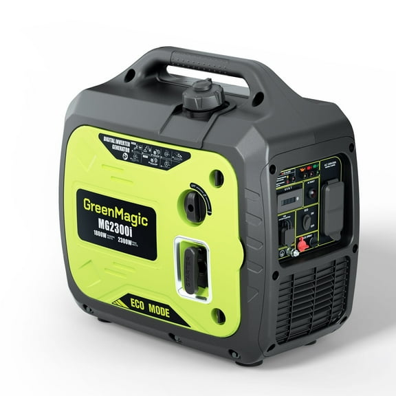 GreenMagic 2300W Portable Inverter Generator, Super Quiet Gasoline Quiet Generator for RV, Camping, Home Backup, Emergency Power