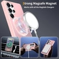 thumbnail image 5 of Samsung Galaxy S26 Ultra Case with Ring Kickstand - MagSafe Compatible, Translucent Matte Slim Shockproof Cover, Military Grade Drop Protection - Pink, 5 of 7