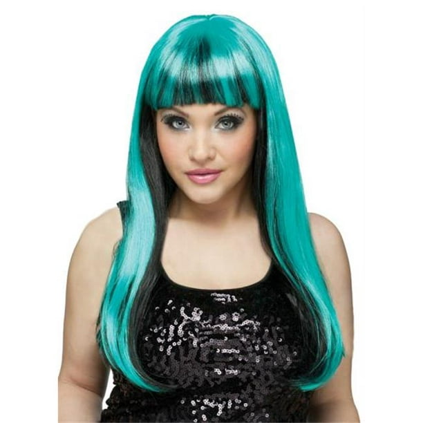 Costumes For All Occasions FW92421NBT Perruque Naturelle N Néon Noir-Teal