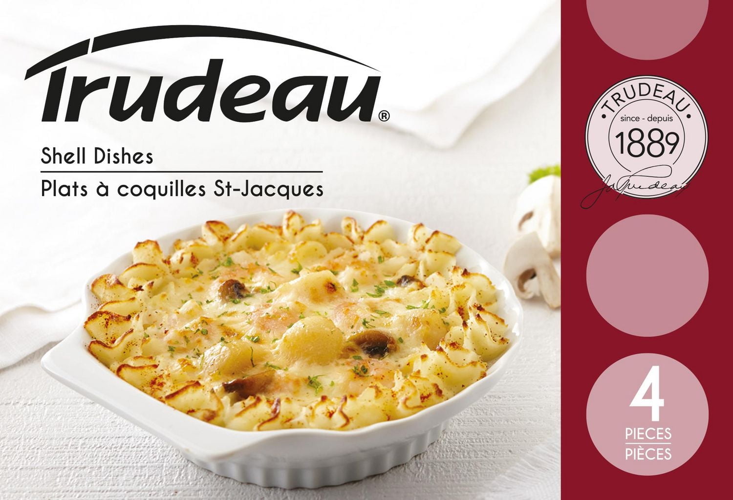 Trudeau Maison Ensemble de 4 plats ovales à coquilles