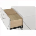 thumbnail image 2 of Dressers Contemporary Six Drawers High-Gloss White Wooden Furniture with Geometric Accents | White | Wood, 2 of 5