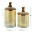 thumbnail image 4 of DecMode 8", 11"H Gold Glass Decorative Jars with Wood Lids, 2-Pieces, 4 of 8
