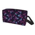 thumbnail image 2 of Goofa Purple Butterfly Printed Toiletry Bag with Handle,Large Capacity Travel Makeup Cosmetic Bag for Women, Carry on Airport Airline Compliant Bag, 2 of 9