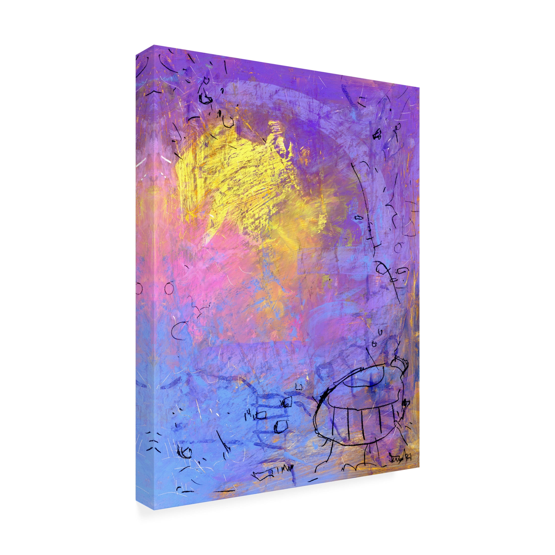 Canvas Wall Art - Randy Noble Fine Art 'Shared Ladder' Wall Art for Living Room, Bedroom, or Office Décor by Trademark Fine Art - 24 x 32 Inches