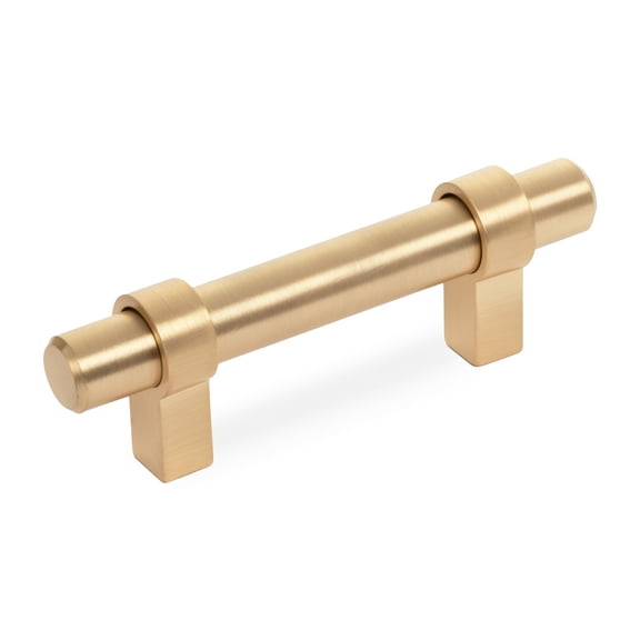 10 Pack - Cosmas® 161-2.5BG Brushed Gold Contemporary Bar Cabinet Handle Pull - 2-1/2" Inch (64mm) Hole Centers