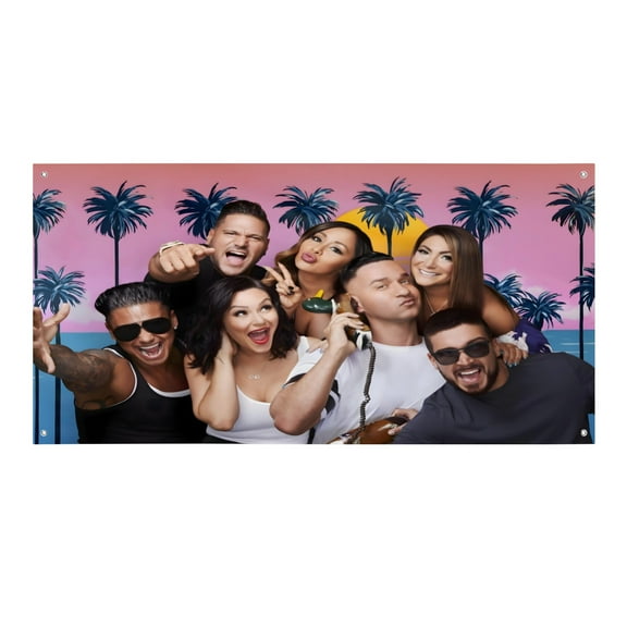 Jersey Shore-Theme Backdrops Banner Birthday Party Decor Supplies Personalized Party Backdrop Decoration,5x3ft（150x90cm）