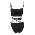 thumbnail image 5 of REORIAFEE Push up Bathing Suits for Women Fashionable Beachwear Two Piece Swimwear Beachwear Set Black S, 5 of 7