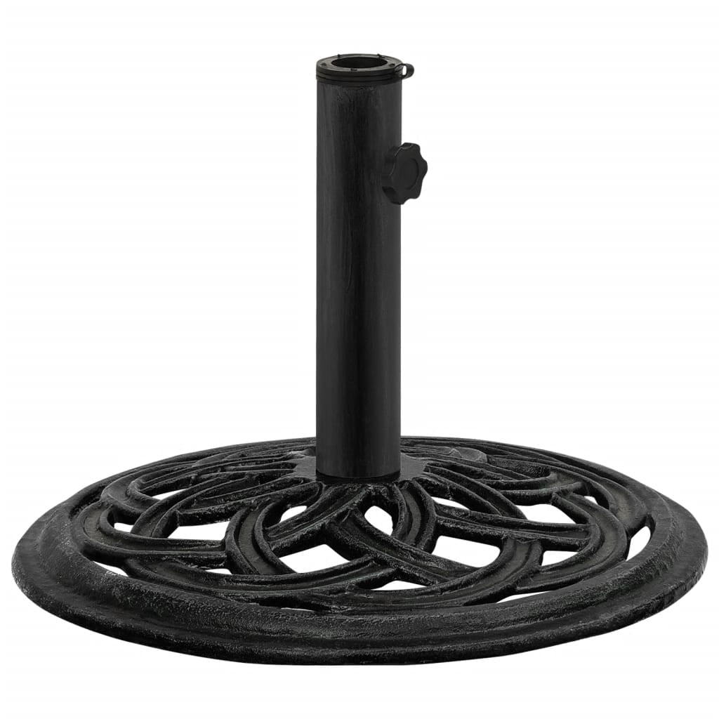 vidaXL White Round Cast Iron Patio Umbrella Bases, Adjustable Height