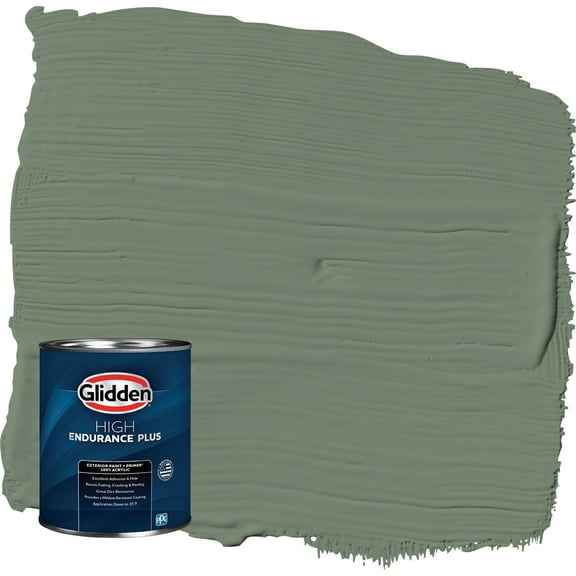 Glidden HEP Lottery Winnings / Green Semi-Gloss Exterior Paint with Primer, 1 Quart