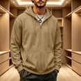 thumbnail image 6 of Mens Zip Up Hoodies Trendy Fleece Long Sleeve Hooded Sweat Shirts Winter Casual Warm Classic Fit Drawstring Hoodies Camel S, 6 of 6