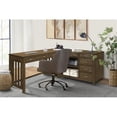 thumbnail image 2 of Lexicon Blanche Wood L Shaped Desk in Brown Gray, 2 of 8