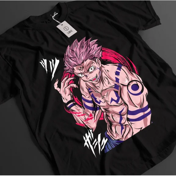 RARE Jujutsu Kaisen Shirt Sukuna T-Shirt Gojo Itadori Megumi Top JJK Anime Unisex Tee