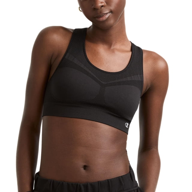 Sostén deportivo para mujer Champion The Infinity Racerback, negro, talla XS US
