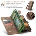 thumbnail image 4 of CaseMe Leather Case for Samsung Galaxy A17,2 in 1 Detachable Wallet Case with 8-Card Holder Zipper Bills Slot,Magnetic Shockproof Flip Leather Cover Zipper Pocket Phone Cases,Brown,For Galaxy A17, 4 of 7