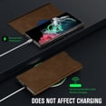thumbnail image 2 of Decase for Samsung Galaxy S23 Ultra Case with 1 Card Slots,Business PU Leather Full Phone Shell Compatible with Wireless Charging Magnetic Close Anti-Scratch Slim Cover,Brown, 2 of 7